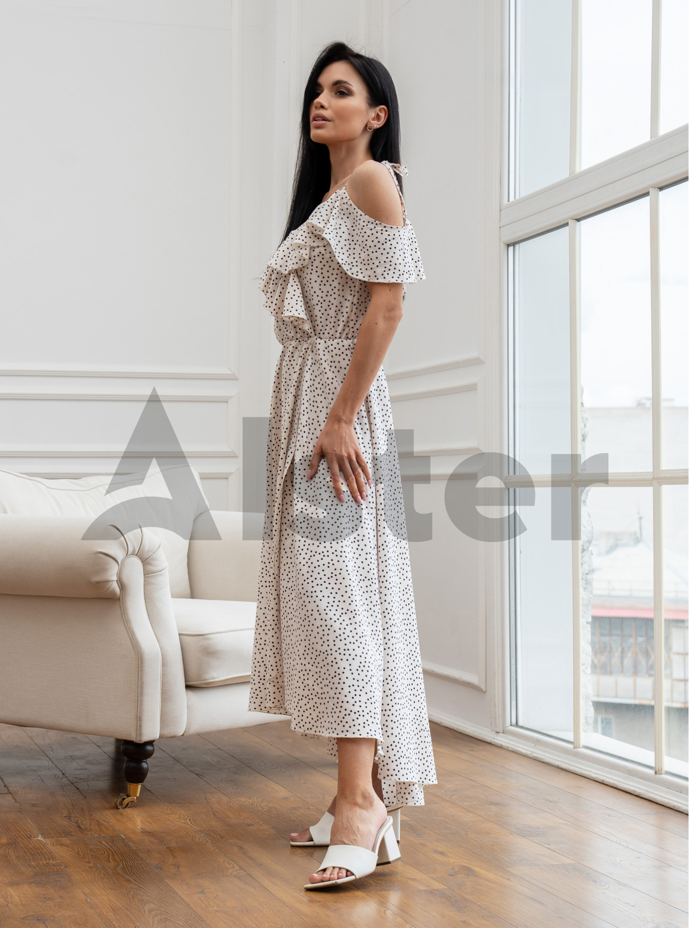 Длинный сарафан 777 с завязками Молоко L (A777-3-07): фото - Alster.ua