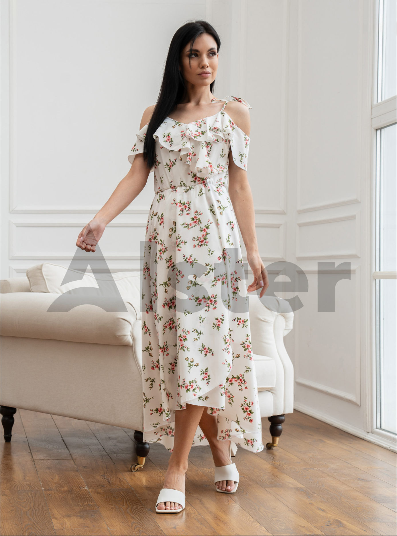 Длинный сарафан 777 с завязками Белый S (A777-1-05): фото - Alster.ua