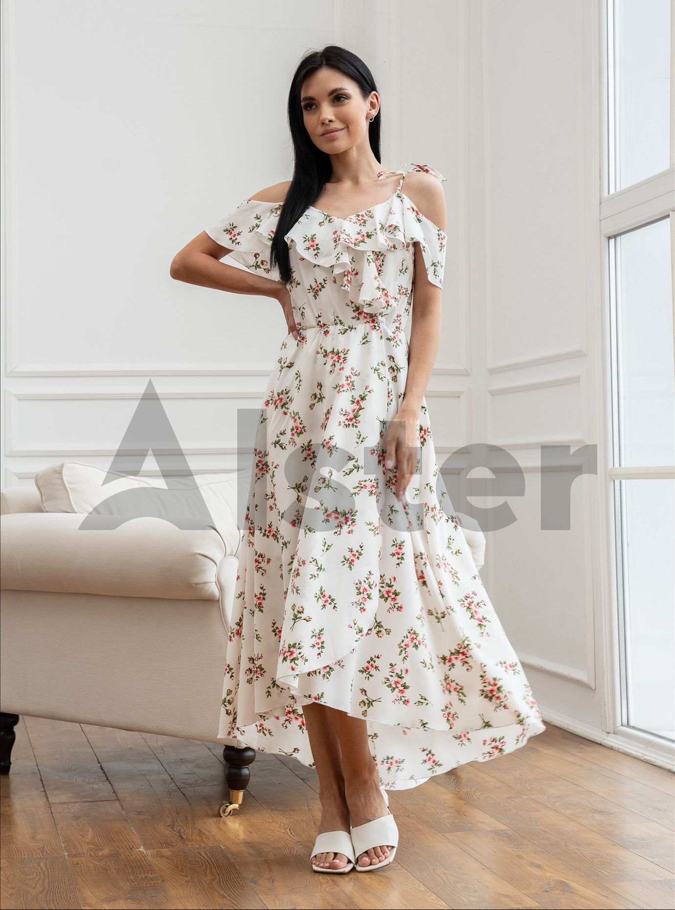 Длинный сарафан 777 с завязками Белый S (A777-1-05): фото - Alster.ua