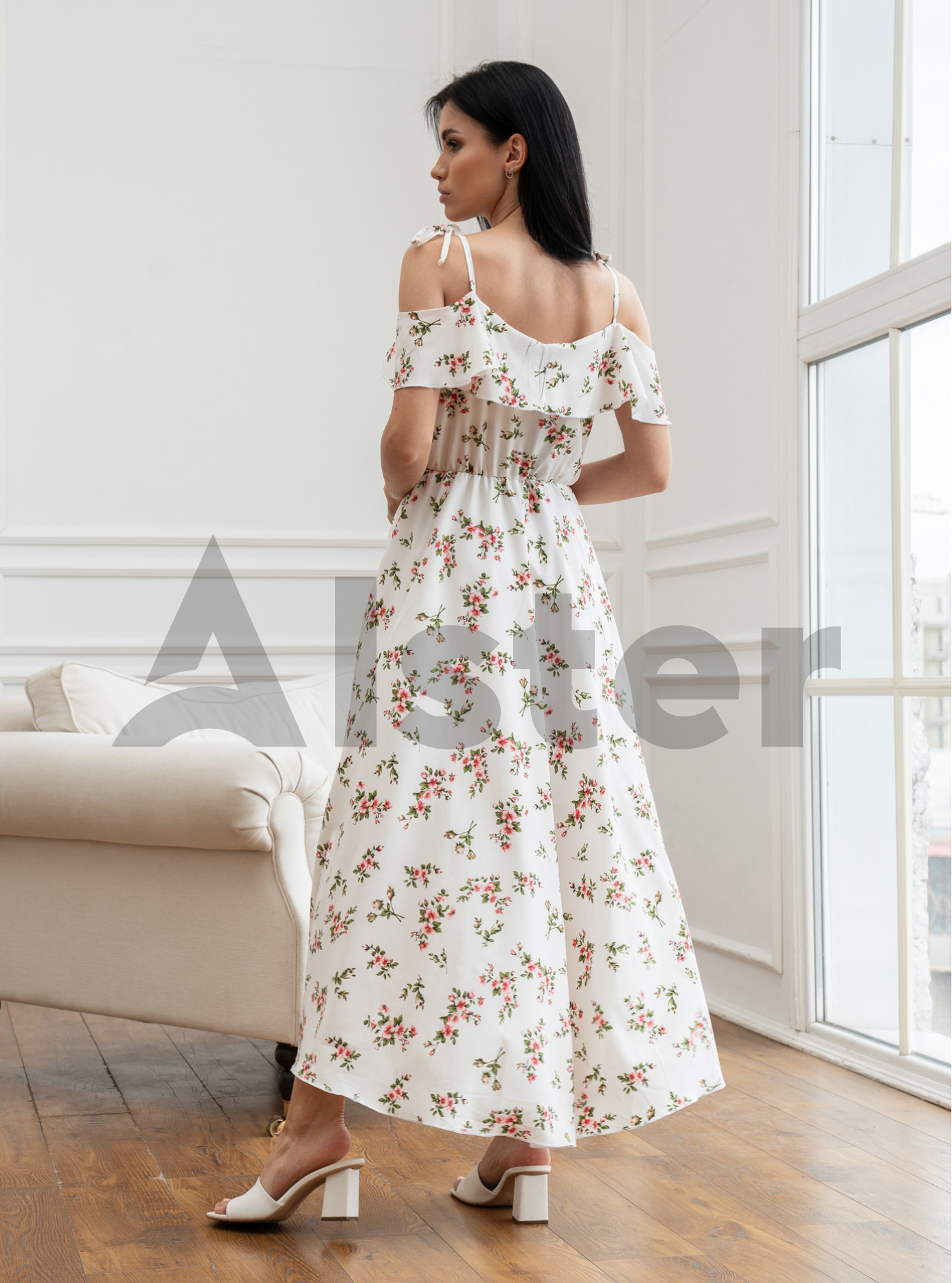 Длинный сарафан 777 с завязками Белый S (A777-1-05): фото - Alster.ua