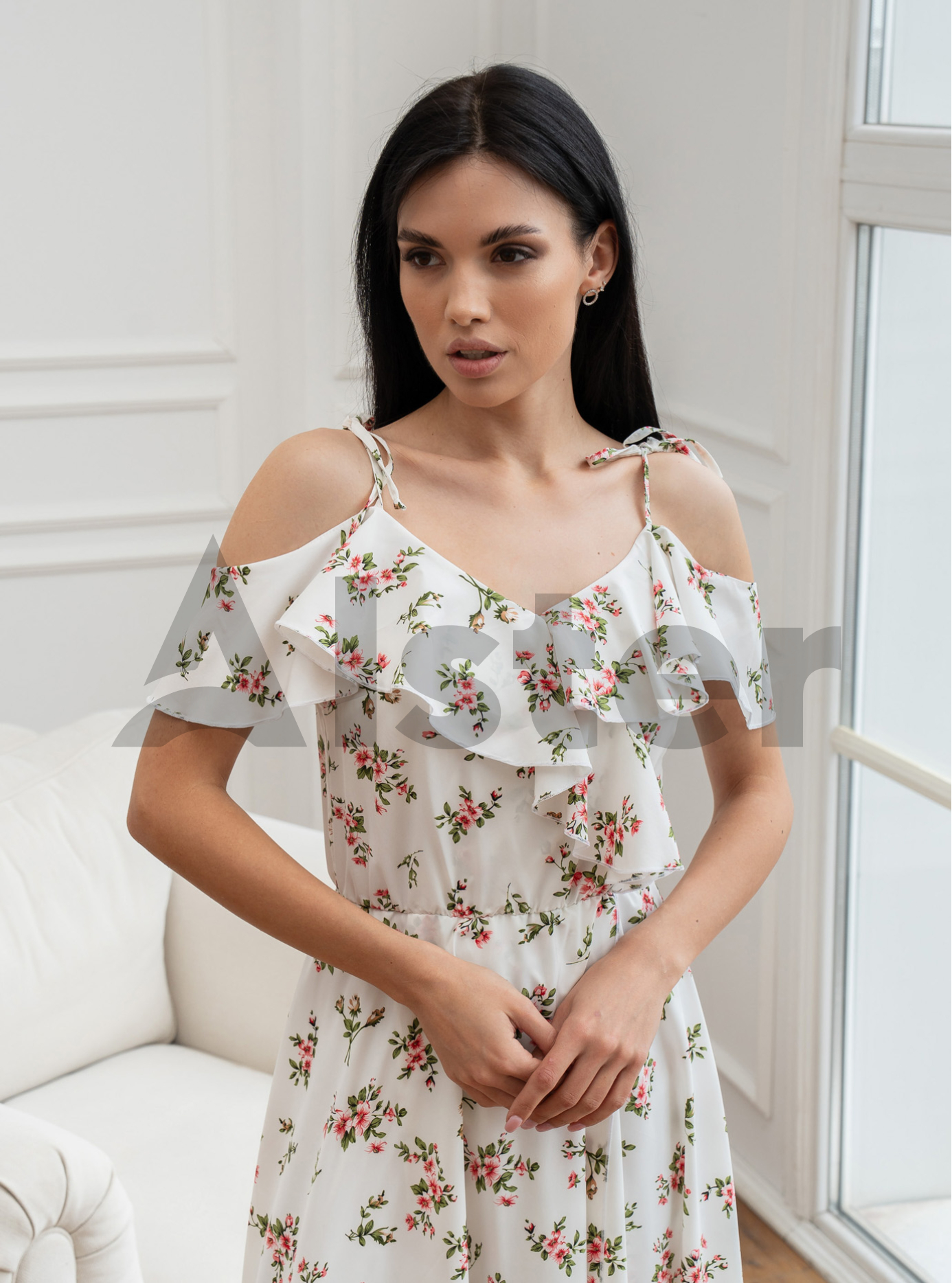 Длинный сарафан 777 с завязками Белый S (A777-1-05): фото - Alster.ua