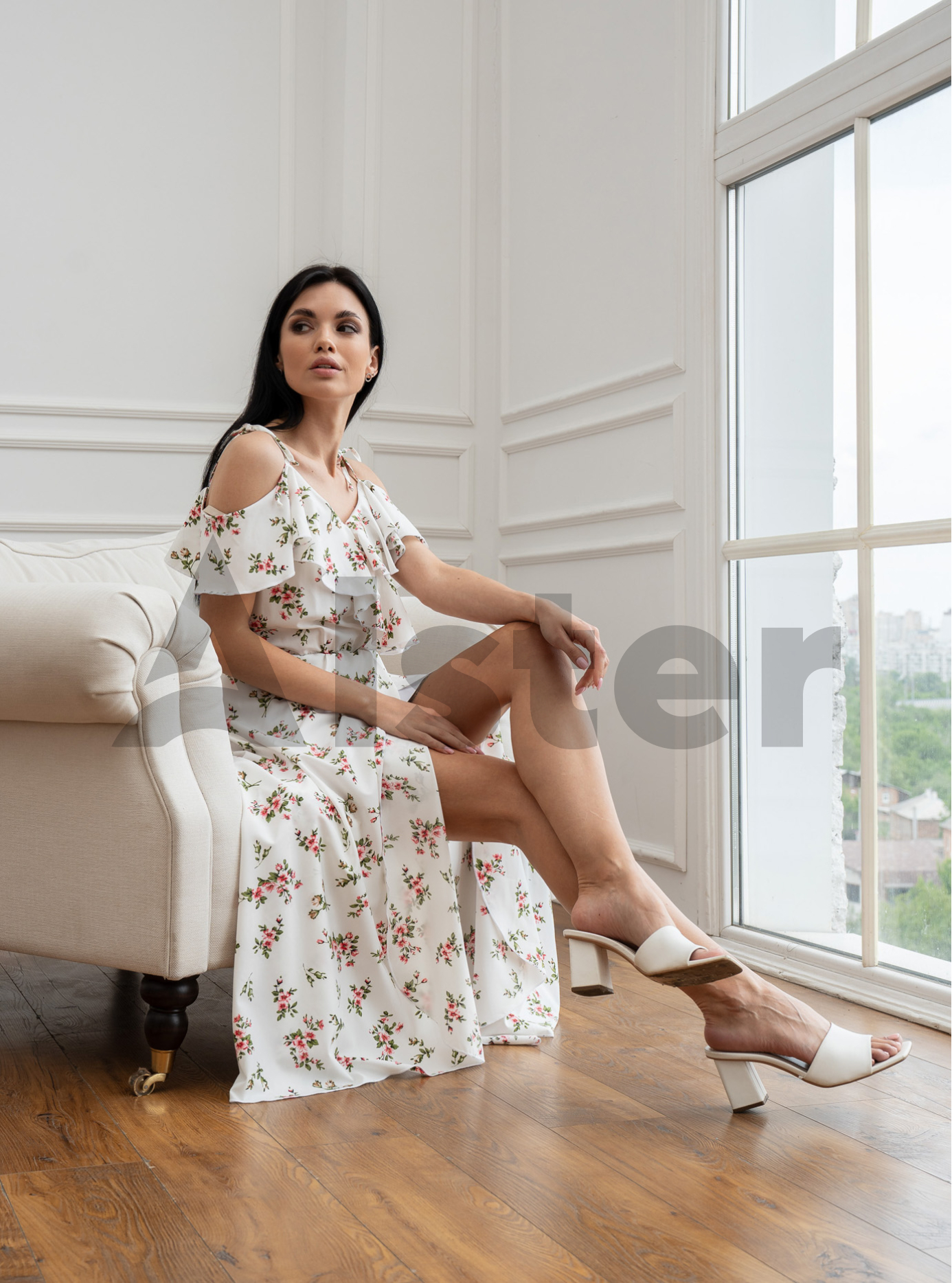 Длинный сарафан 777 с завязками Белый S (A777-1-05): фото - Alster.ua