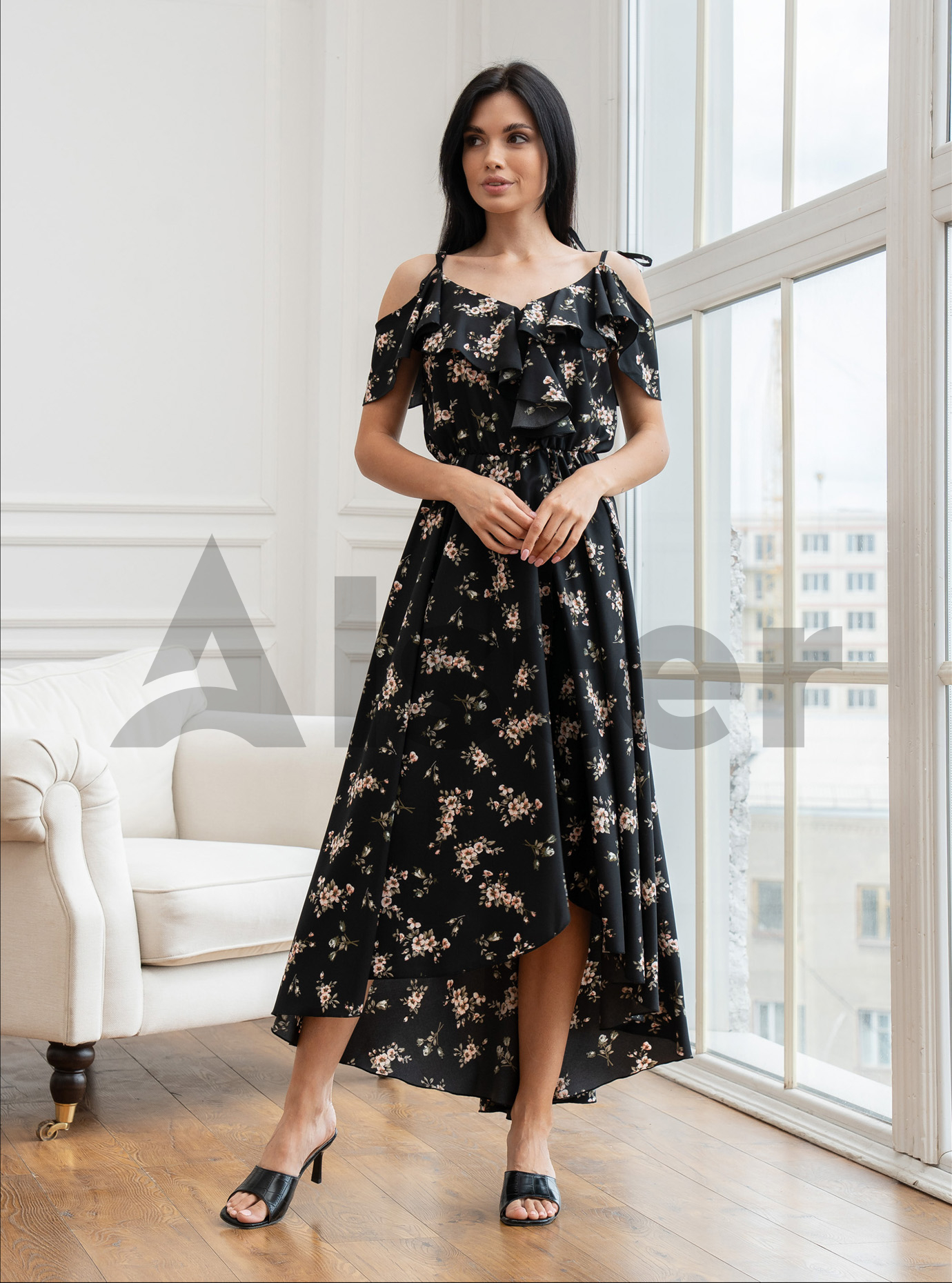 Длинный сарафан 777 с завязками Чёрный S (A777-1-01): фото - Alster.ua