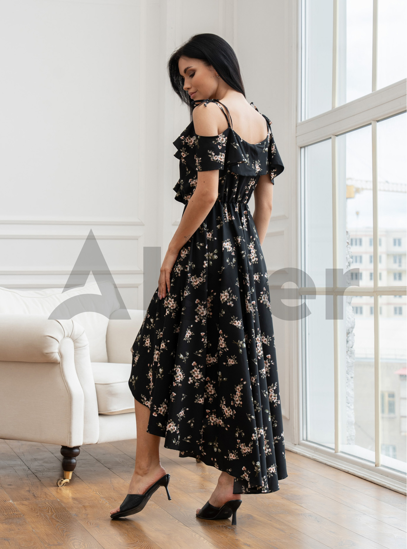 Длинный сарафан 777 с завязками Чёрный S (A777-1-01): фото - Alster.ua