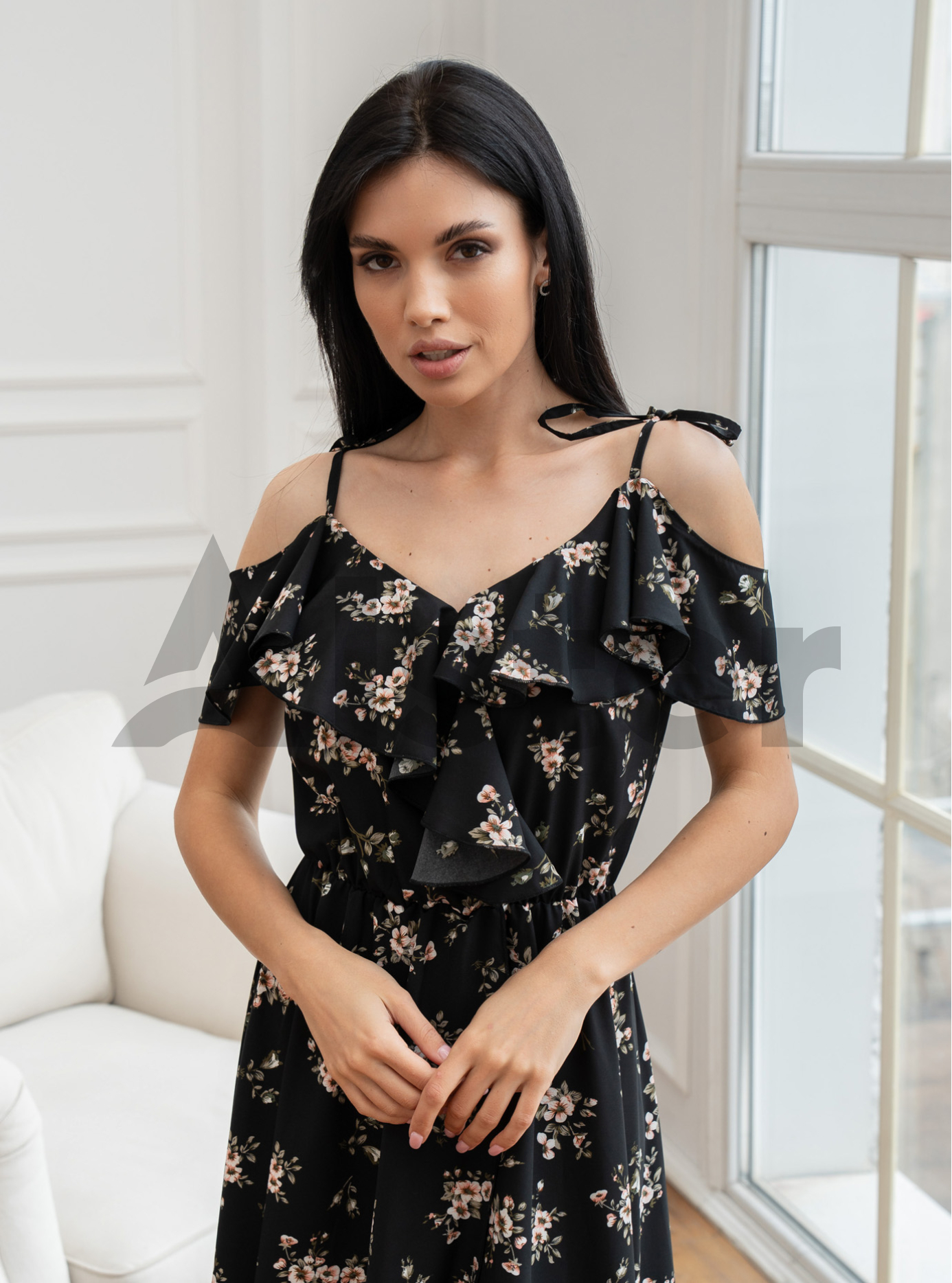 Длинный сарафан 777 с завязками Чёрный S (A777-1-01): фото - Alster.ua