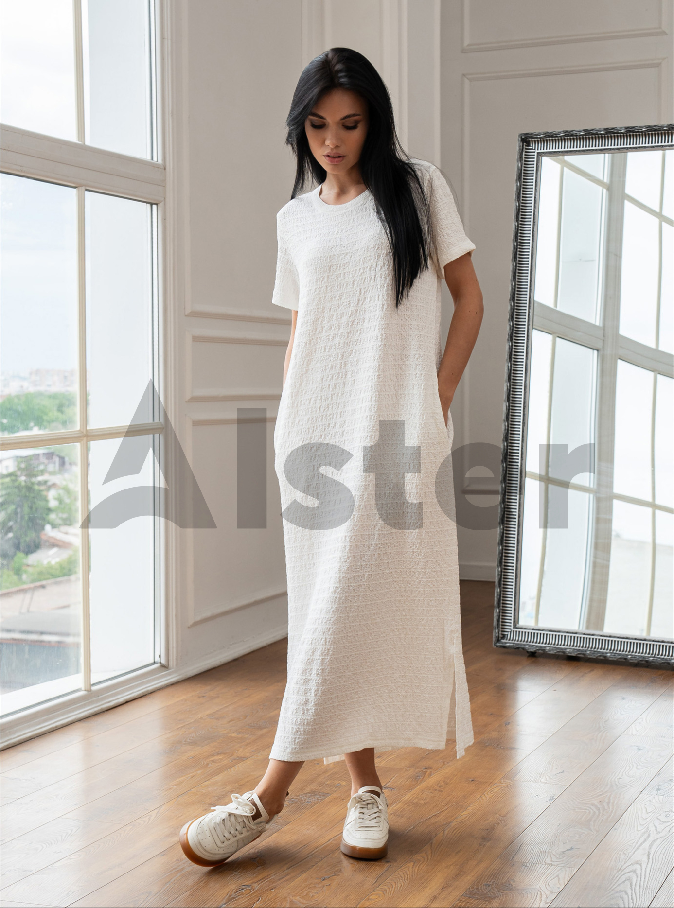 Довга елегантна сукня Nolvit PO-23 Молочний XL (PO23-08): фото - Alster.ua