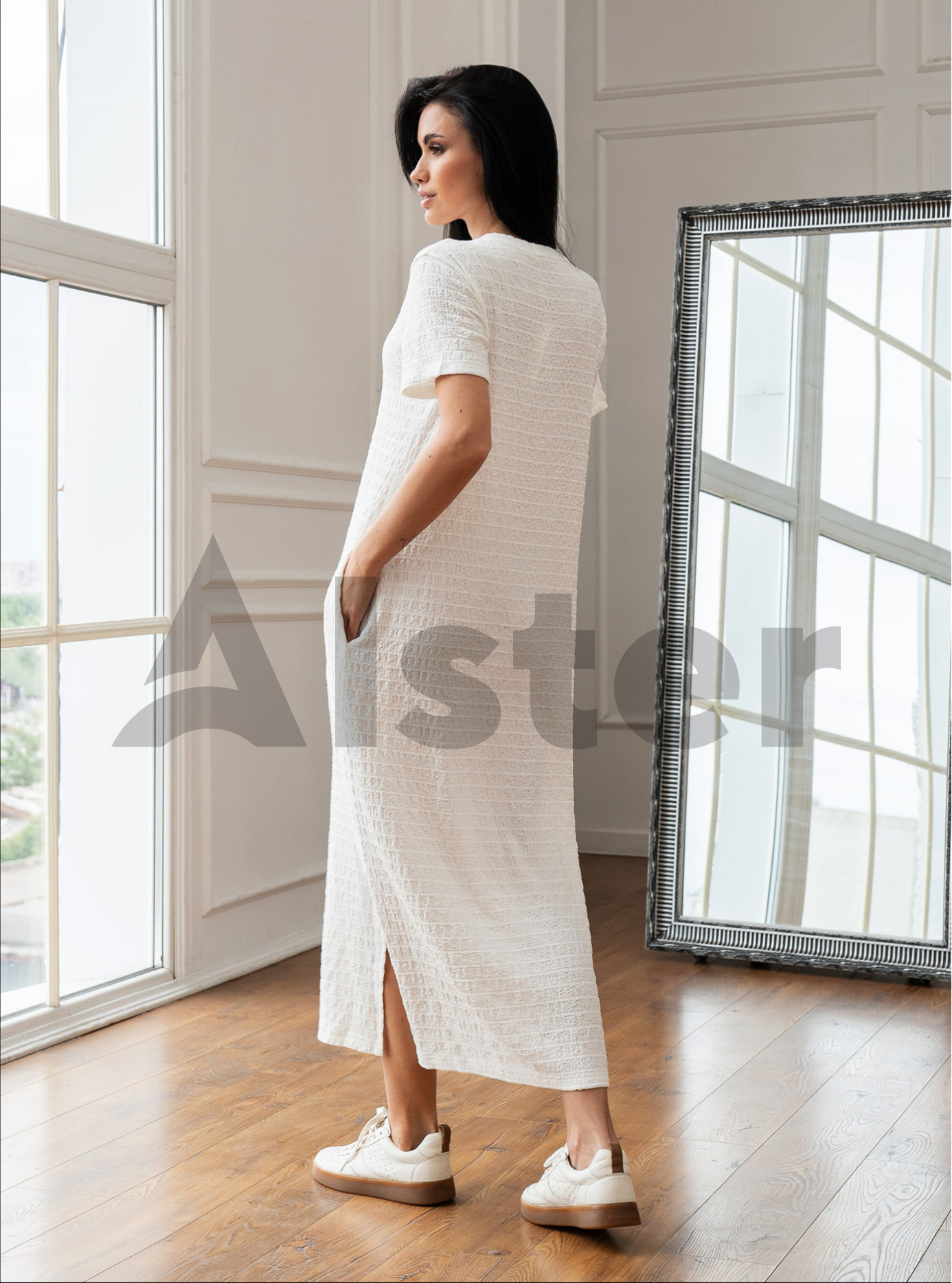 Довга елегантна сукня Nolvit PO-23 Молочний XL (PO23-08): фото - Alster.ua