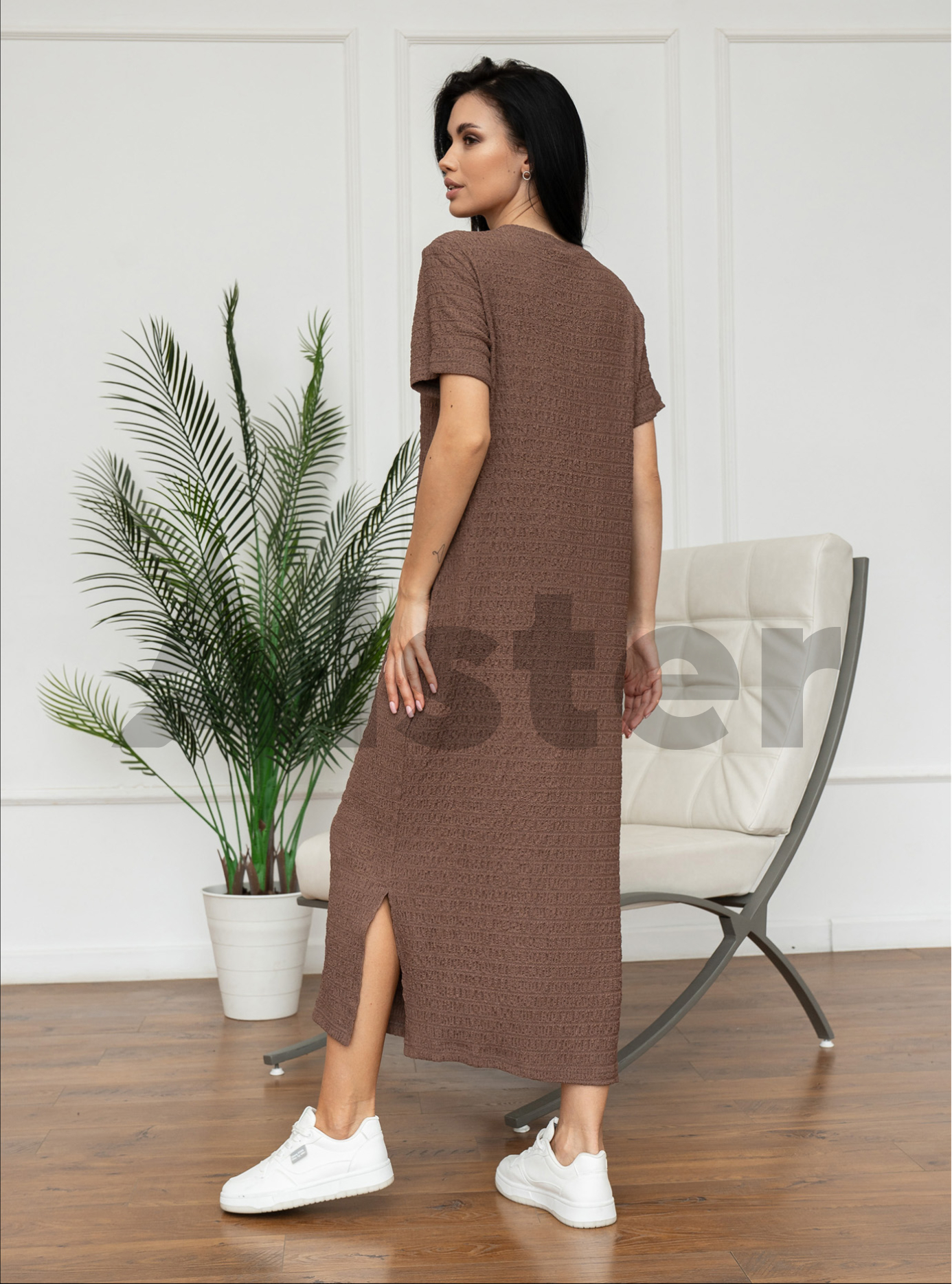 Довга елегантна сукня Nolvit PO-23 Шоколадний S (PO23-01): фото - Alster.ua