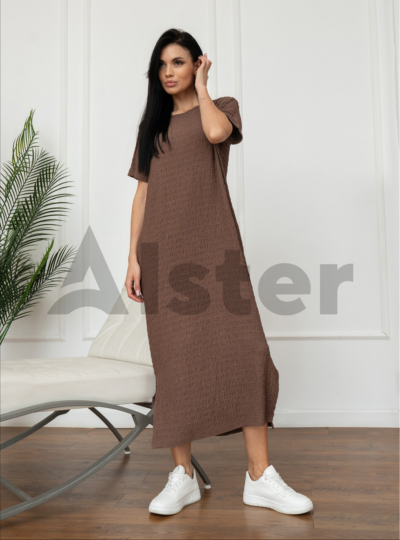 Довга елегантна сукня Nolvit PO-23 Шоколадний S (PO23-01): фото - Alster.ua