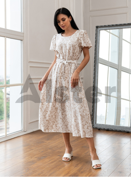 Длинное платье с коротким рукавом Nolvit P-289