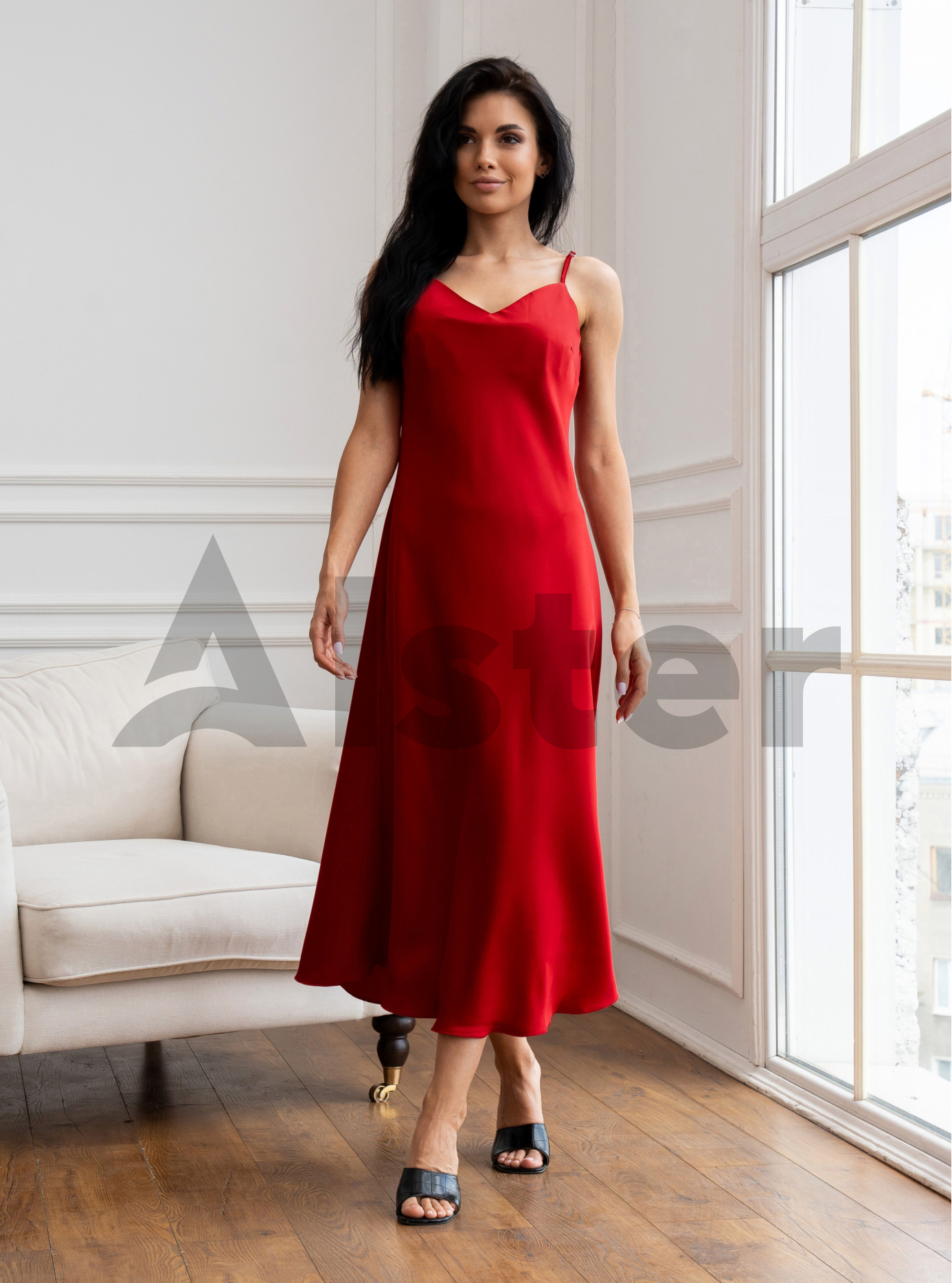 Длинное элегантное платье Nolvit P-341 Красный S (P341-16): фото - Alster.ua