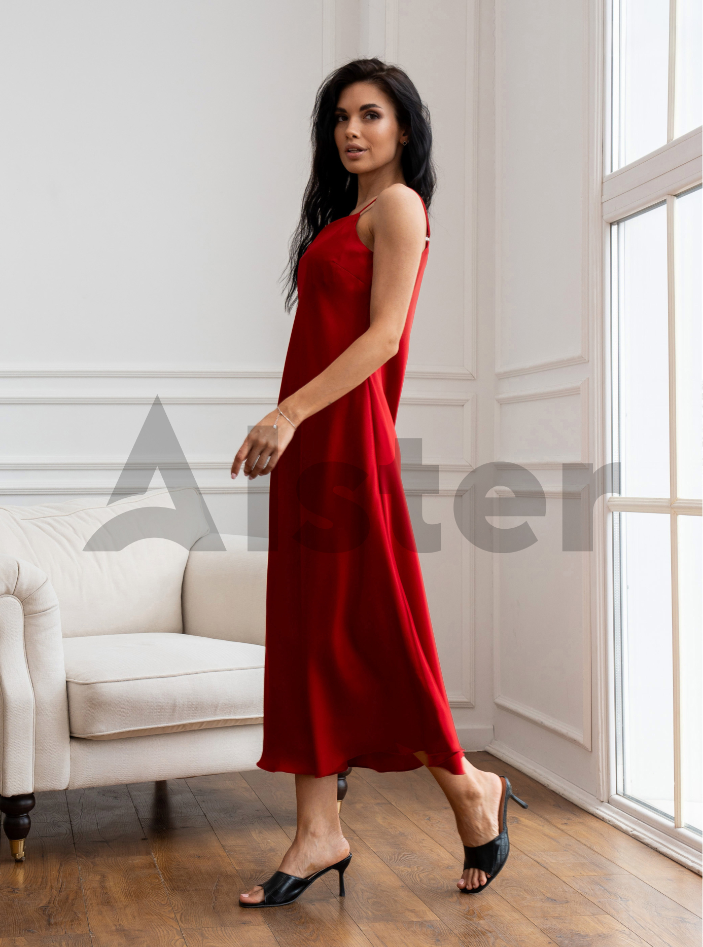 Длинное элегантное платье Nolvit P-341 Красный S (P341-16): фото - Alster.ua