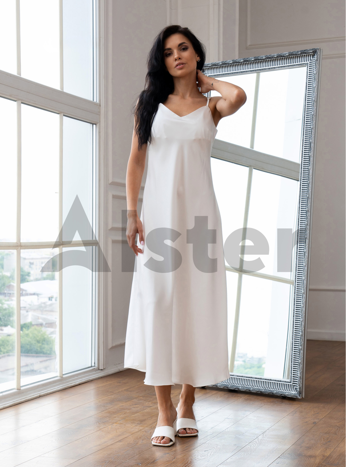 Длинное элегантное платье Nolvit P-341 Молочный S (P341-04): фото - Alster.ua