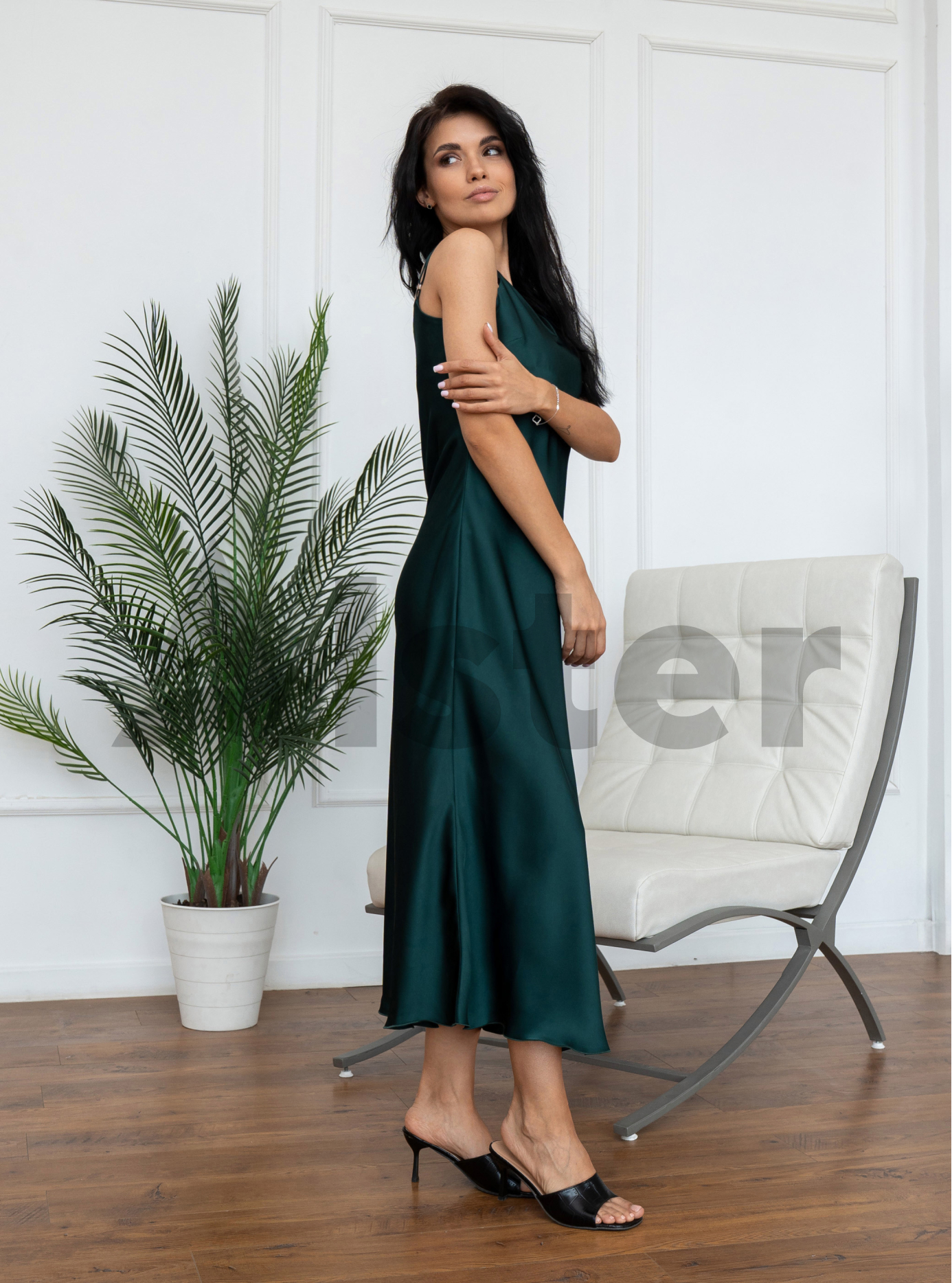 Длинное элегантное платье Nolvit P-341 Зелёный L (P341-15): фото - Alster.ua