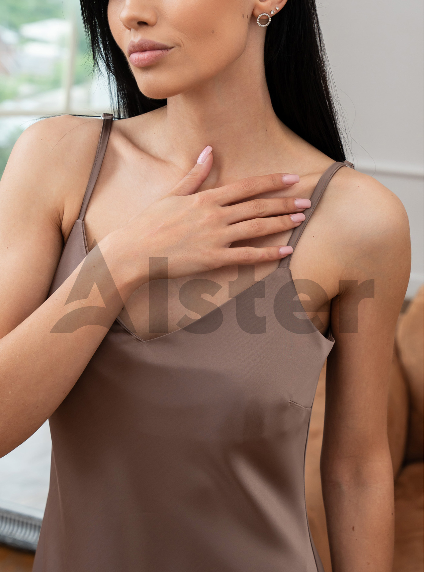 Довга елегантна сукня Nolvit P-341 Кавовий M (P341-08): фото - Alster.ua