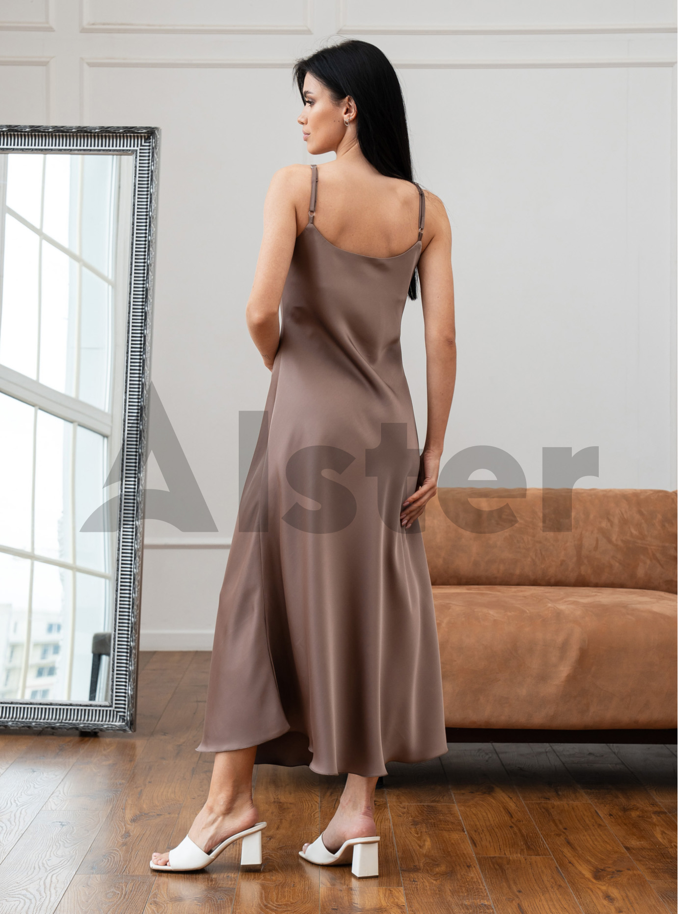 Довга елегантна сукня Nolvit P-341 Кавовий M (P341-08): фото - Alster.ua