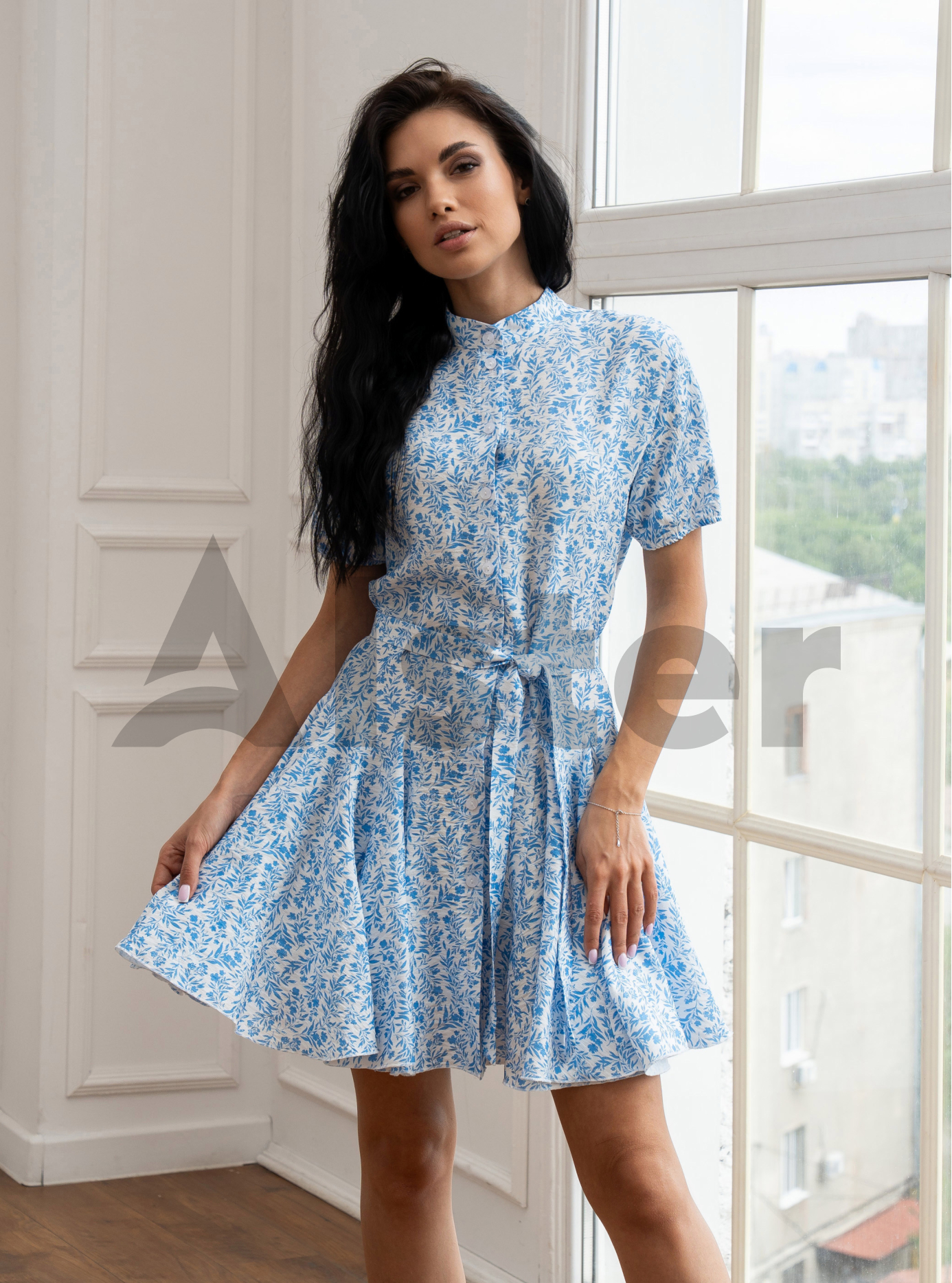 Платье с коротким рукавом Nolvit PO-365 Голубой S (PO365-02): фото - Alster.ua