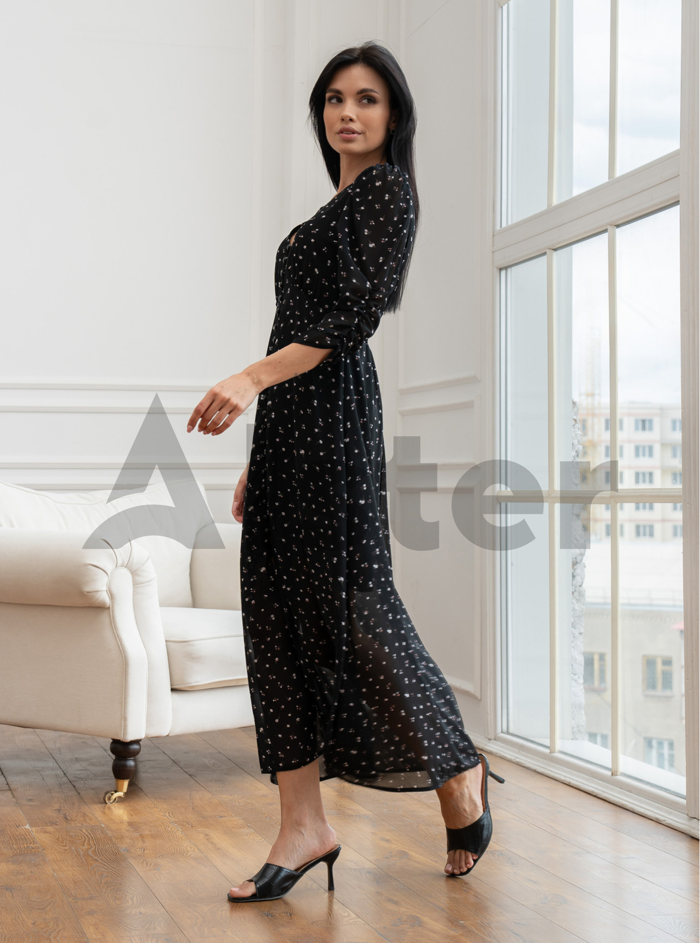 Длинное платье 856 с рукавом Чёрный 48 (A856-07): фото - Alster.ua Длинное платье 856 с рукавом Чёрный 48 (A856-07): фото - Alster.ua