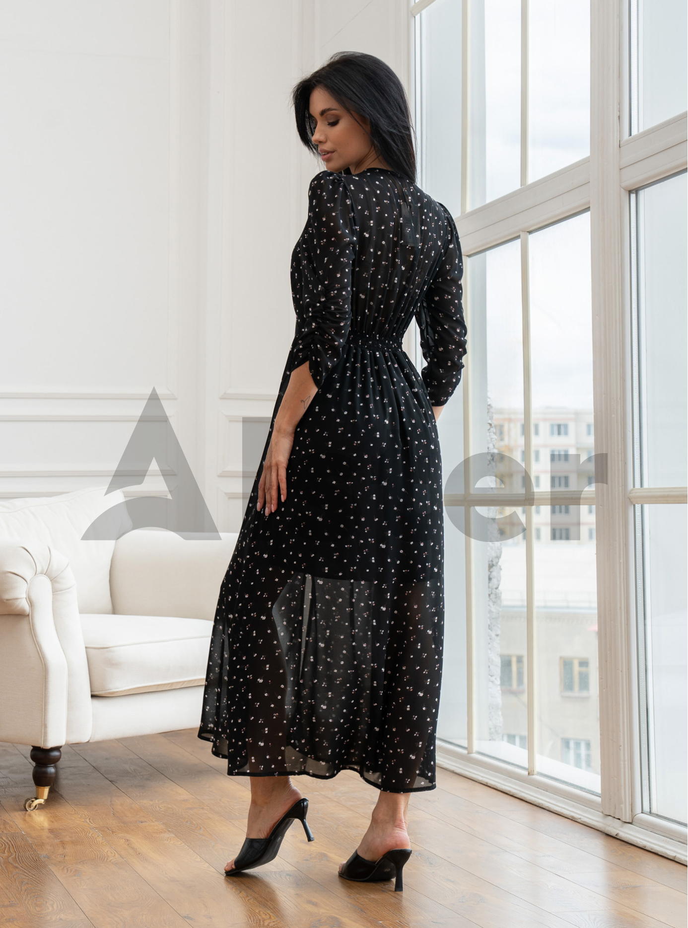 Длинное платье 856 с рукавом Чёрный 48 (A856-07): фото - Alster.ua Длинное платье 856 с рукавом Чёрный 48 (A856-07): фото - Alster.ua