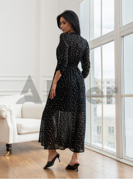 Длинное платье 856 с рукавом