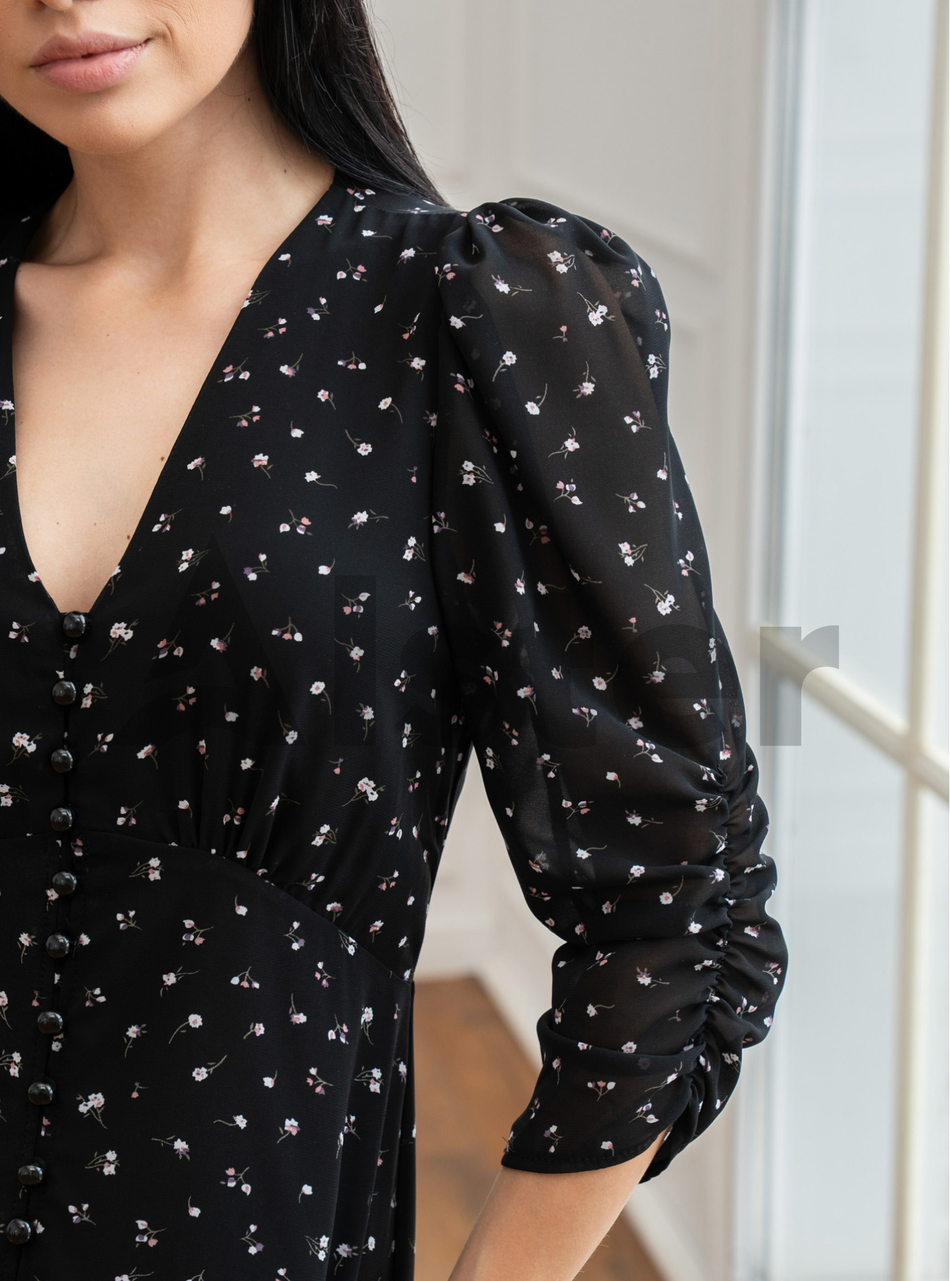 Длинное платье 856 с рукавом Чёрный 48 (A856-07): фото - Alster.ua Длинное платье 856 с рукавом Чёрный 48 (A856-07): фото - Alster.ua