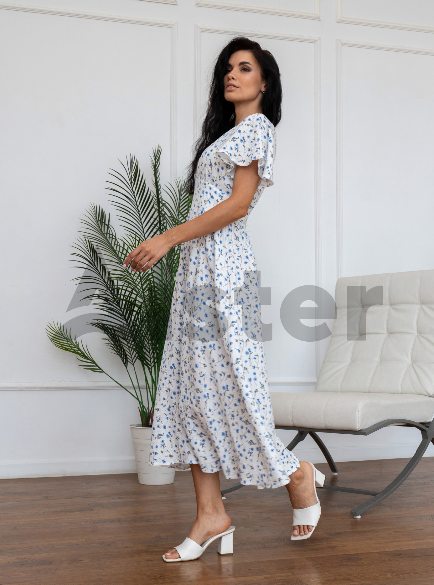 Длинное платье Stolyarchuk А935 с рукавом Синий 44 (A935-06): фото - Alster.ua