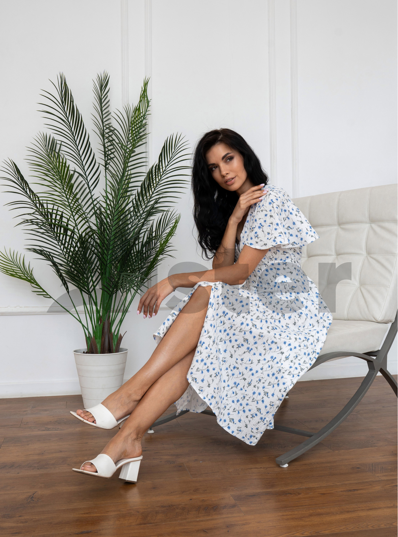 Длинное платье Stolyarchuk А935 с рукавом Синий 44 (A935-06): фото - Alster.ua