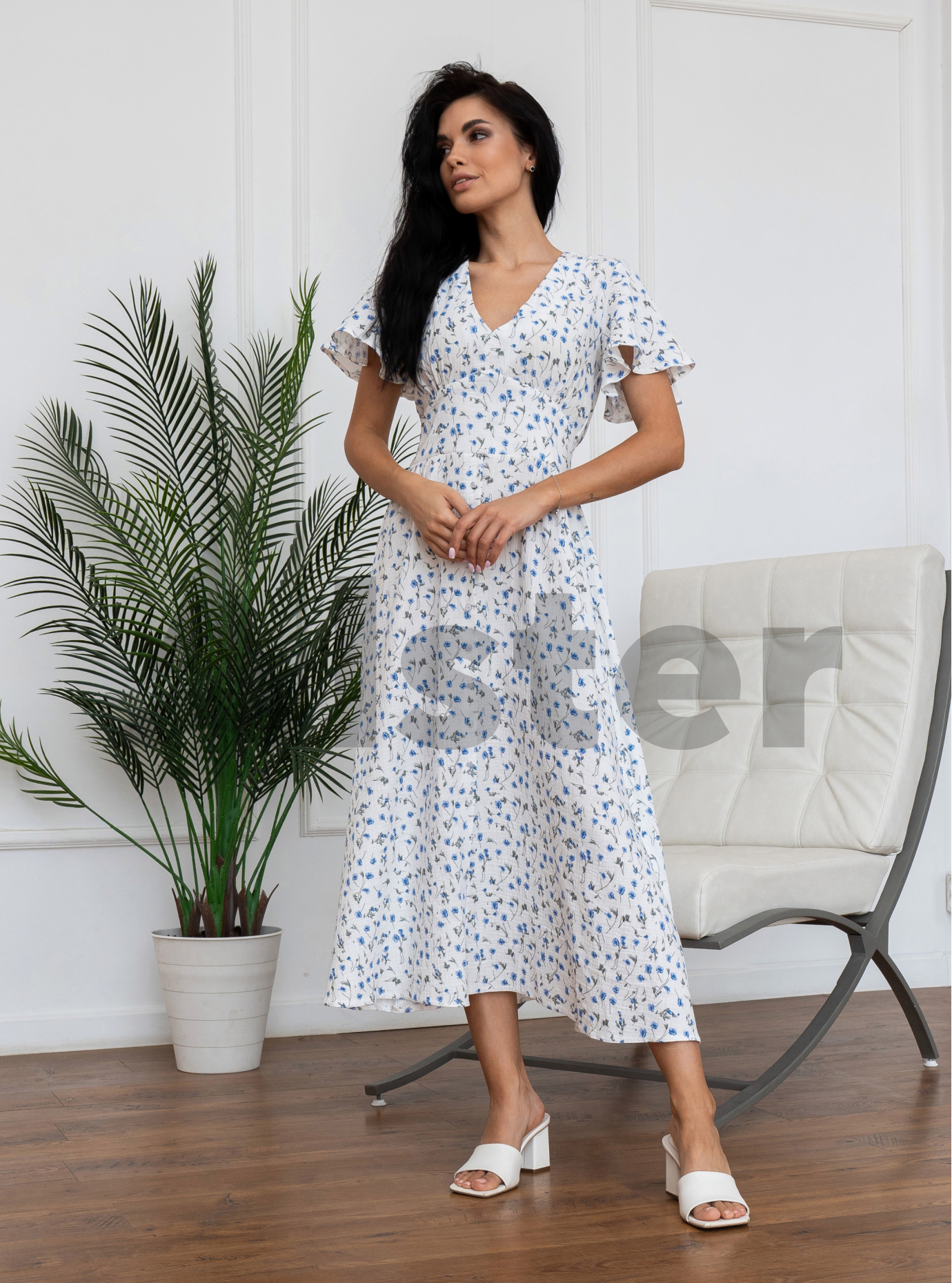 Длинное платье Stolyarchuk А935 с рукавом Синий 44 (A935-06): фото - Alster.ua