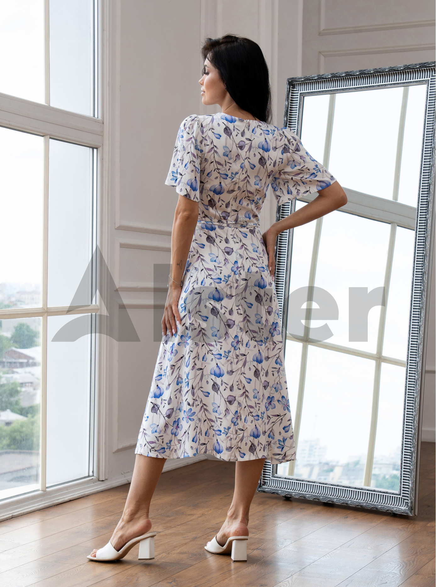 Длинное платье Stolyarchuk А967F с рукавом Синий 42 (A967F-01): фото - Alster.ua