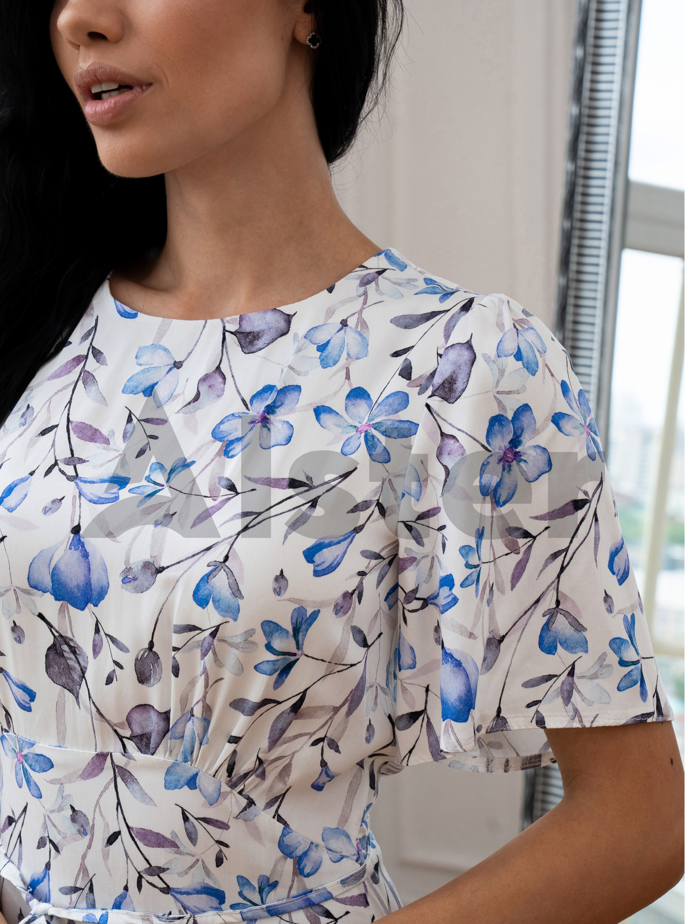 Длинное платье Stolyarchuk А967F с рукавом Синий 42 (A967F-01): фото - Alster.ua