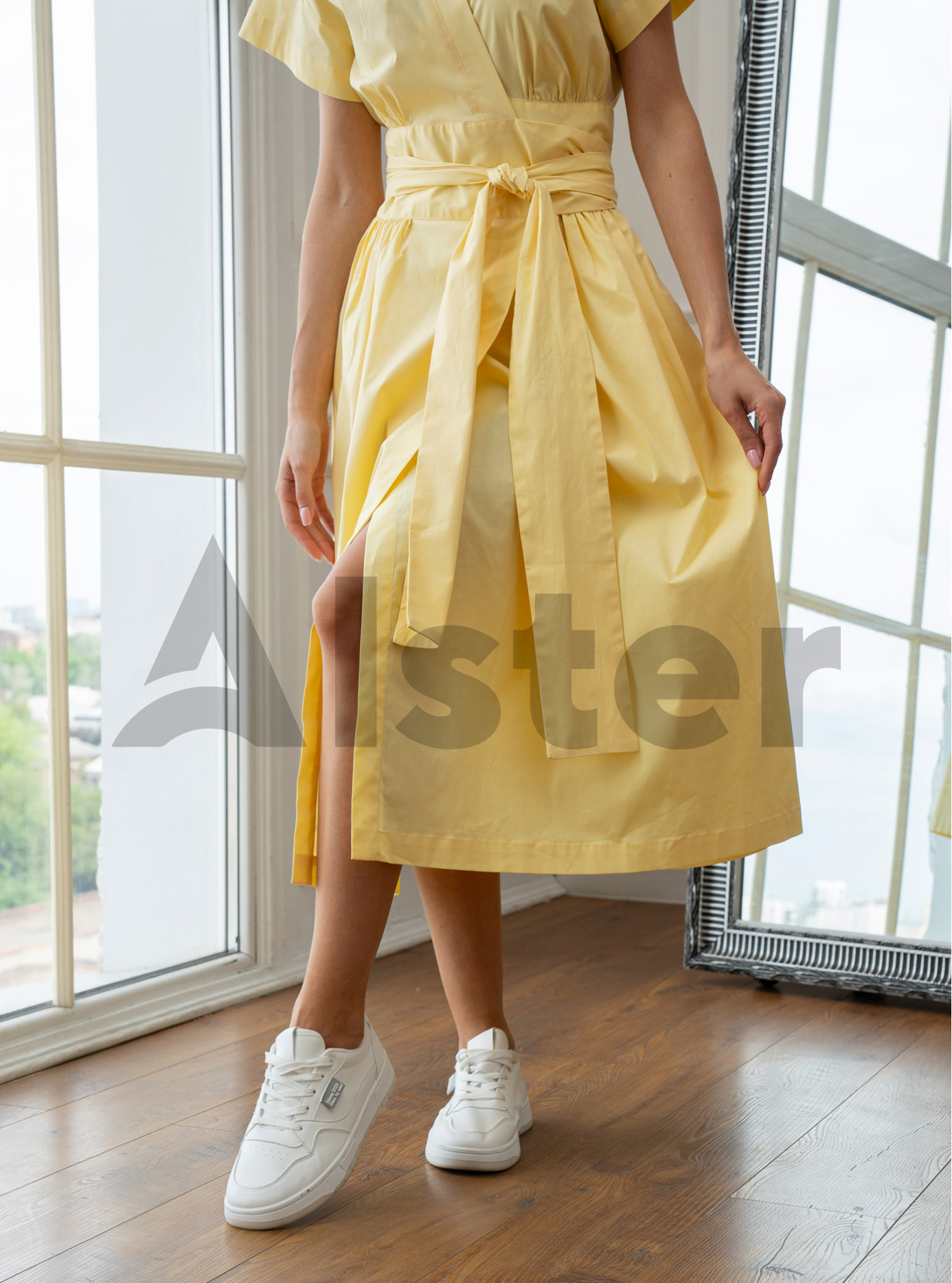 Платье с коротким рукавом Samange P-079 Жёлтый XL (P079-04): фото - Alster.ua