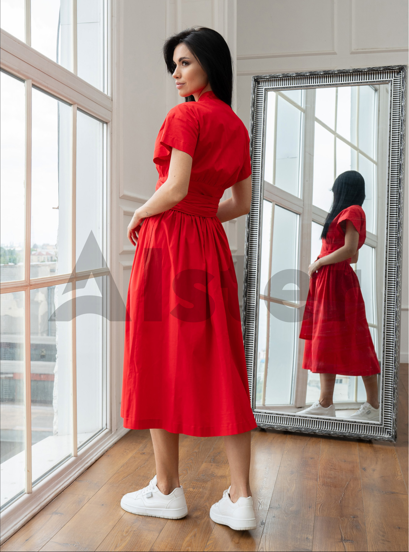 Платье с коротким рукавом Samange P-079 Красный XL (P079-08): фото - Alster.ua