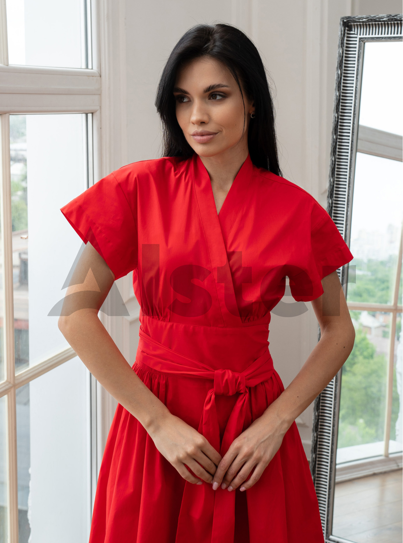 Платье с коротким рукавом Samange P-079 Красный XL (P079-08): фото - Alster.ua