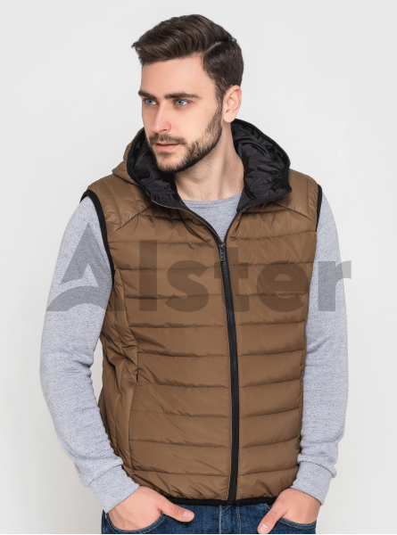 Жилет мужской стеганый с капюшоном