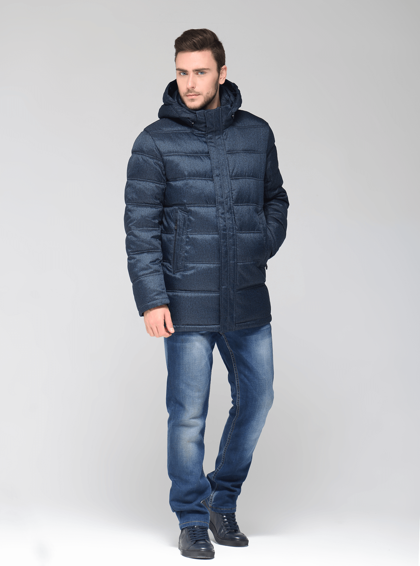 Куртка мужская зимняя с капюшоном Синий 46 (02-MR19065): фото - Alster.ua Куртка мужская зимняя с капюшоном Синий 46 (02-MR19065): фото - Alster.ua