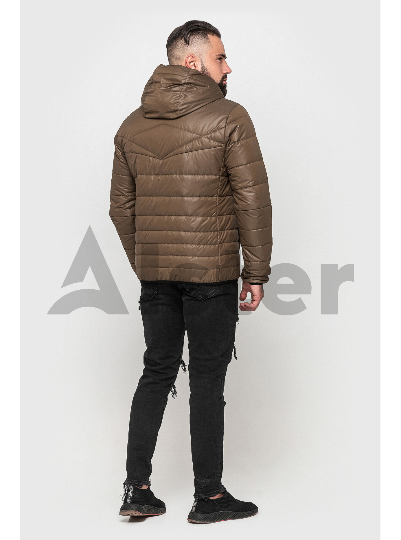 Куртка мужская с капюшоном Светло-коричневый 56 (02-MT21063): фото - Alster.ua
