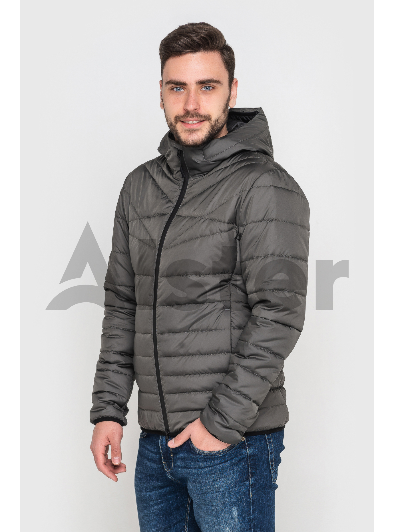 Куртка мужская с капюшоном Графитовый 60 (02-MT21057): фото - Alster.ua