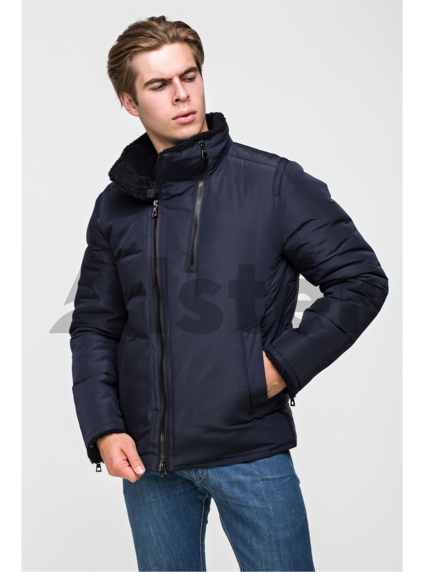 Куртка мужская зимняя на молнии Т-275 Синий 48 (02-MT21073): фото - Alster.ua