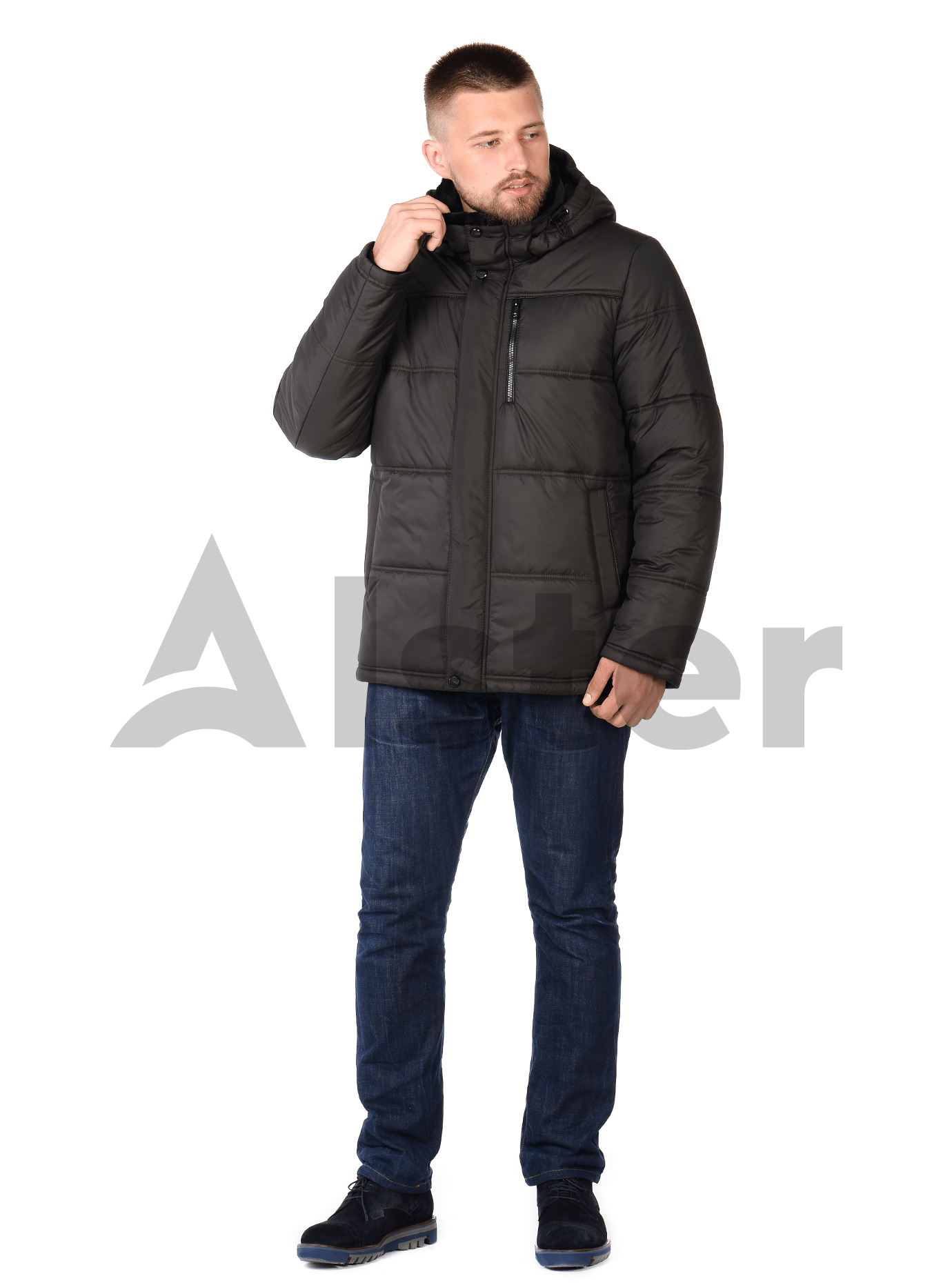 Куртка мужская зимняя спортивная с капюшоном Коричневый 48 (02-MT19304): фото - Alster.ua